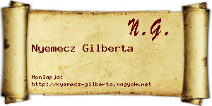 Nyemecz Gilberta névjegykártya